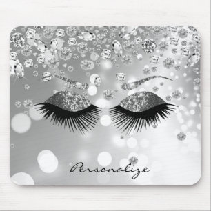 Diamond and Silver Glitter Eyes Mouse Mat
