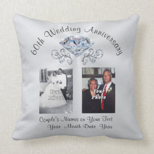 Diamond and Your Photos 60th Anniversary Presents Cushion