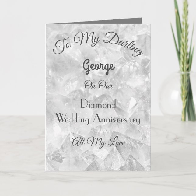 Diamond Anniversary Husband Greeting Card (Front)