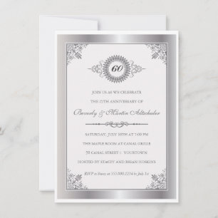 Diamond Anniversary Medallion Party Invitation