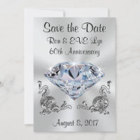 Diamond Anniversary Save the Date Cards, Your Text