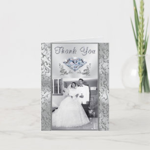 Diamond Anniversary Thank You Cards, Your PHOTO Note Card