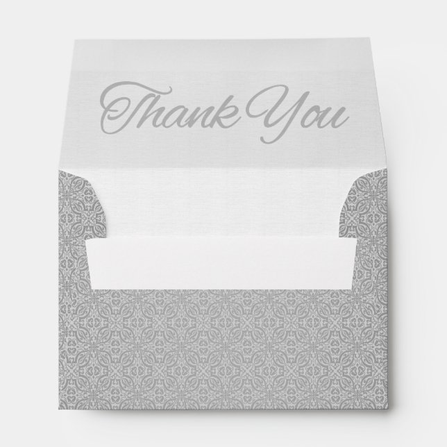 Diamond Anniversary Thank You Damask Custom Envelope (Back (Bottom))