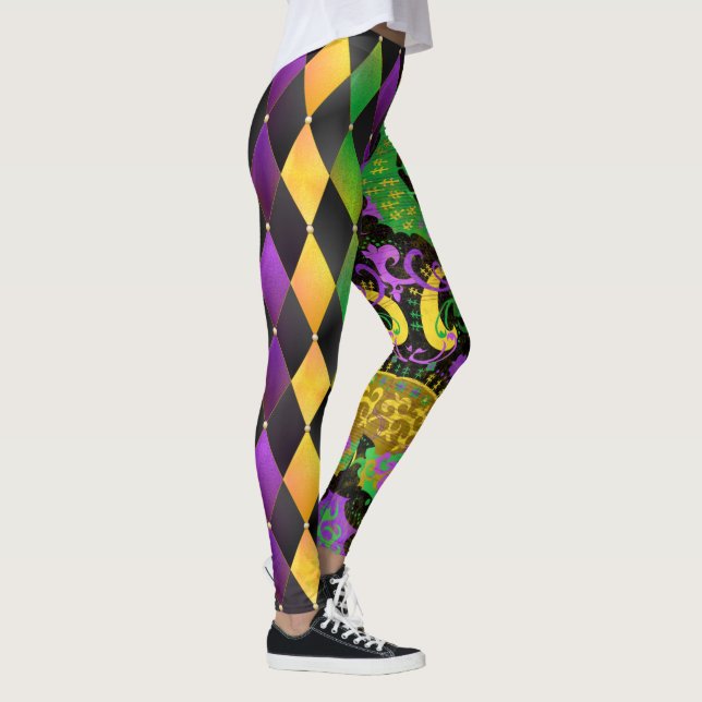 Diamond Argyle Mardi Gras Colours Dragon Leggings (Right)