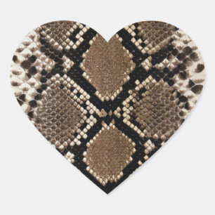 Diamond Back Rattlessnake Skin Heart Sticker