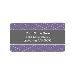 Diamond Background Address Labels (Purple / Grey)