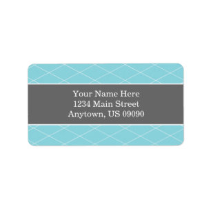 Diamond Background Address Labels (Teal / Grey)