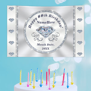 Diamond Banner, Personalised Birthday Banner