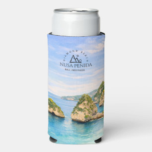 Diamond Beach Bali Watercolor Turquoise Sea Seltze Seltzer Can Cooler