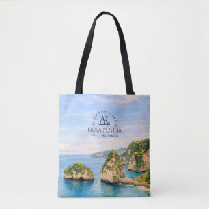 Diamond Beach Bali Watercolor Turquoise Sea Tote Bag