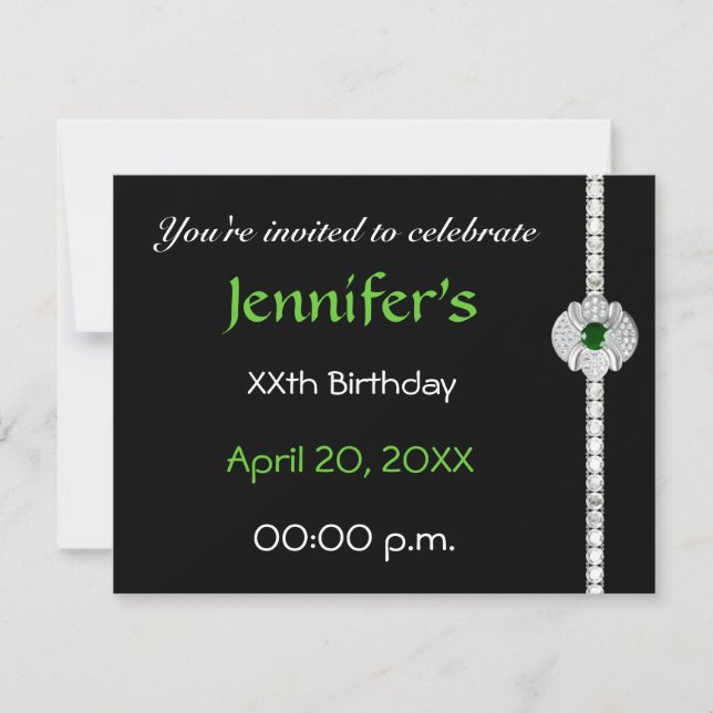 Diamond birthday invitation (Front)