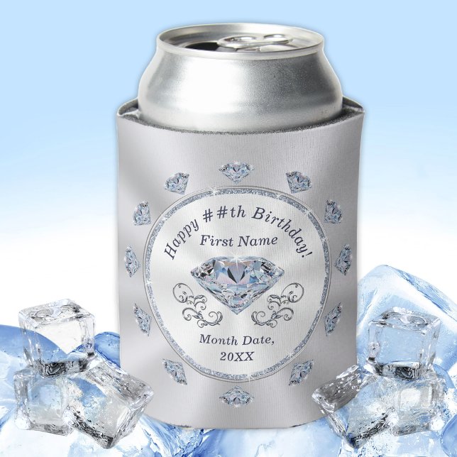 Diamond Birthday Party Favours, Personalised Can Cooler (Creator Uploaded)
