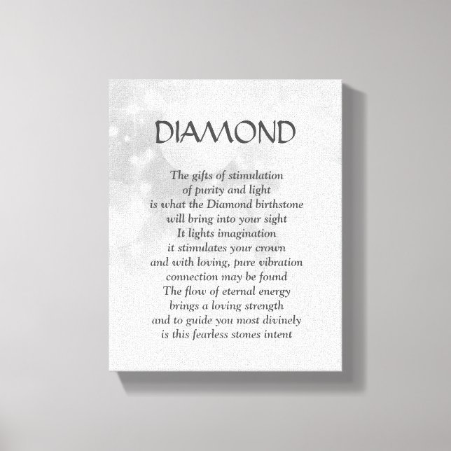 Diamond birthstone - April poem art canvas (Front)