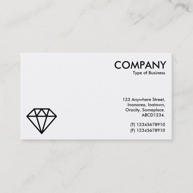 Diamond - Black on White Business Card (Front)