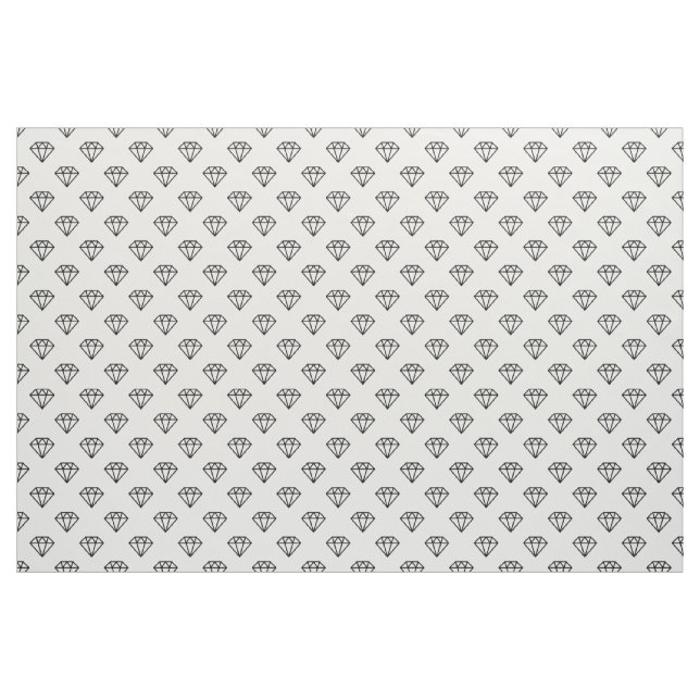 Diamond - Black on White Fabric (Yard)