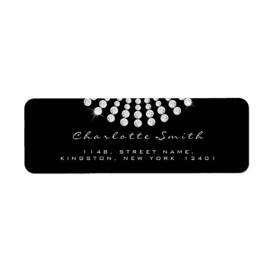 Diamond Black White Return Address Labels 1