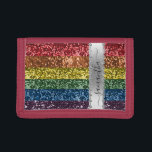 Diamond Bling Glitter Calligraphy Name Rainbow  Trifold Wallet<br><div class="desc">This design is a photo and not made with any actual glitter or sequins. It may be personalised in the area provided by changing the photo and/or text. Or it can be customised by clicking Personalise this Template and then choosing the click to customise further option and delete or change...</div>