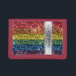 Diamond Bling Glitter Calligraphy Name Rainbow  Trifold Wallet<br><div class="desc">This design is a photo and not made with any actual glitter or sequins. It may be personalised in the area provided by changing the photo and/or text. Or it can be customised by clicking Personalise this Template and then choosing the click to customise further option and delete or change...</div>