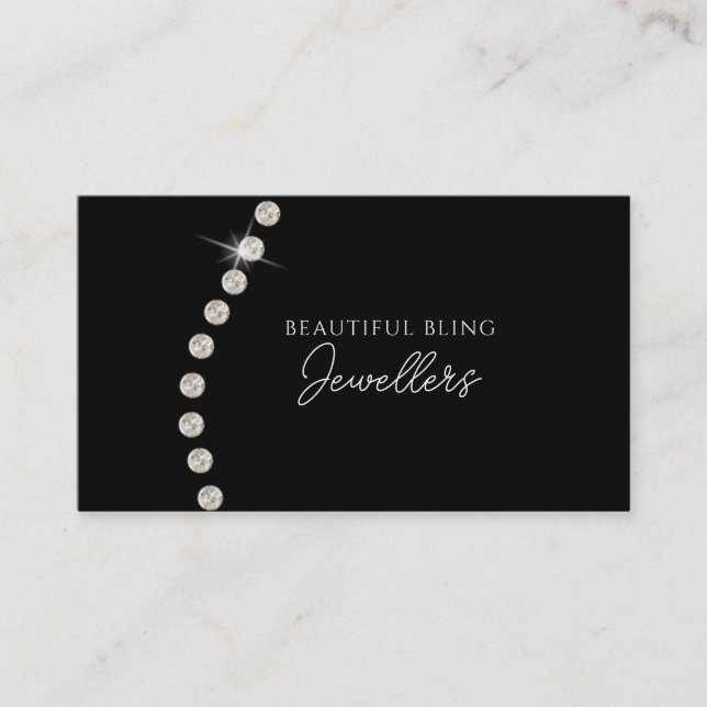 Diamond Bling Jewel Jewellery Store Gift Merchant Business Card (Front)