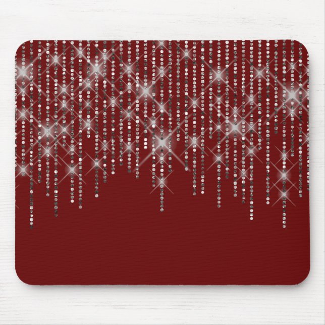 Diamond Bling on Maroon Mouse Pad (Front)