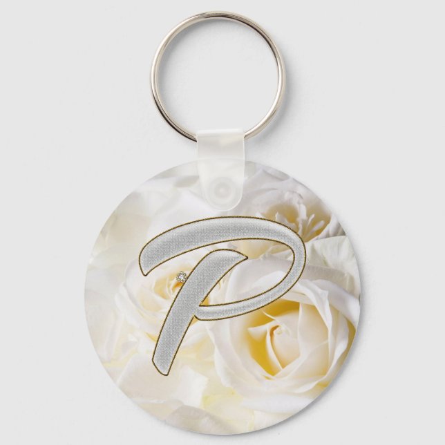 Diamond Bling P Key Ring (Front)
