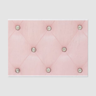 Diamond Bling Pink Tufted Leather Tissue Paper