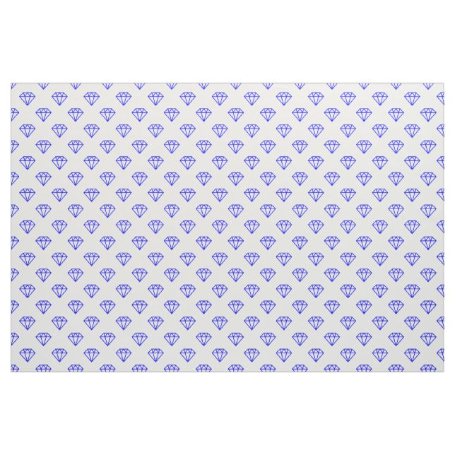 Diamond - Blue on White Fabric (Yard)