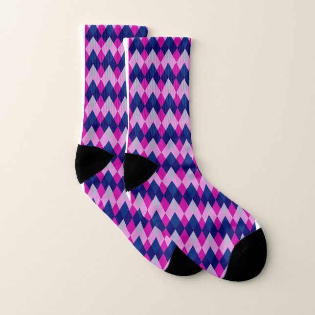 Diamond Blue Pinks Printed Socks (Pair)