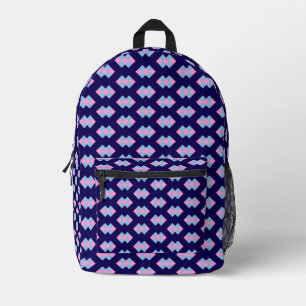 Diamond Blue Printed Backpack