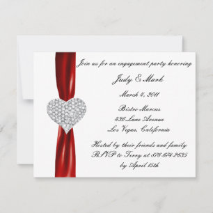 Diamond Bow Engagement Party Invitation