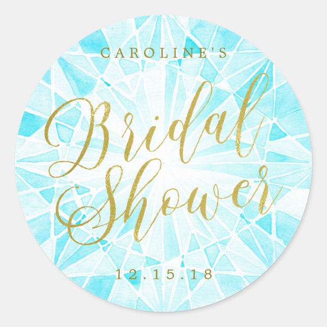 Diamond Bridal Shower Classic Round Sticker (Front)