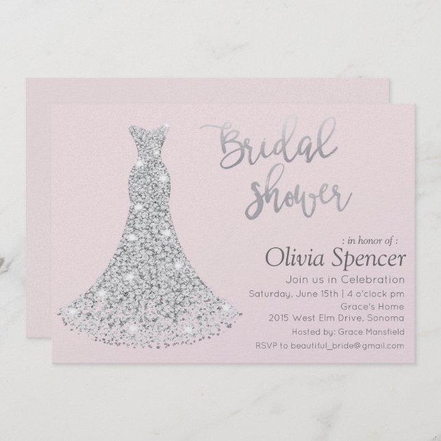 Diamond Bridal Shower Invitation (Front/Back)