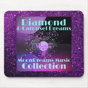 Diamond & Carousel Dreams Purple Faux Glitter Mouse Mat