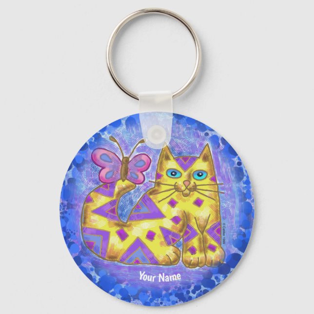 diamond cat Keychain (Front)