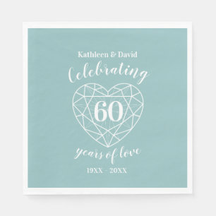 Diamond celebrating 60 years of love party napkins