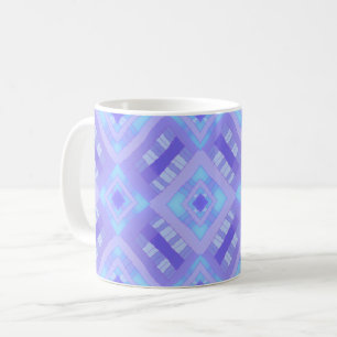 Diamond Check Patchwork - Lavender Turquoise 1 Coffee Mug