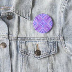 Diamond Check Patchwork - Lilac Blue 1 6 Cm Round Badge