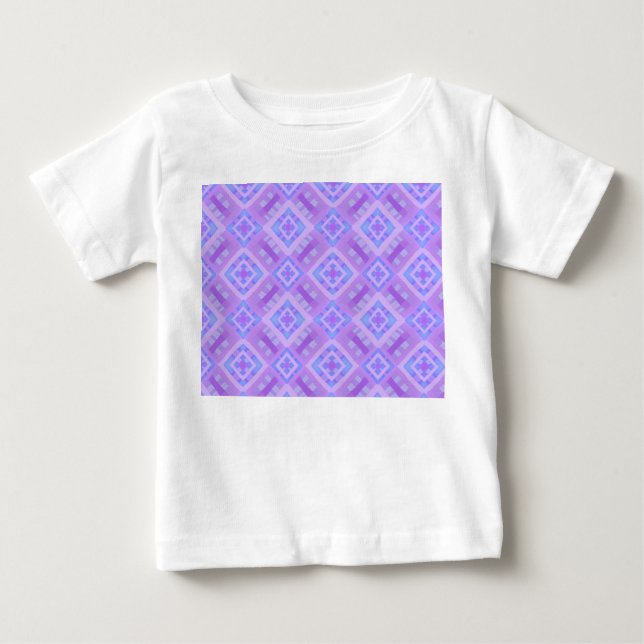 Diamond Check Patchwork - Lilac Blue 1 Baby T-Shirt (Front)