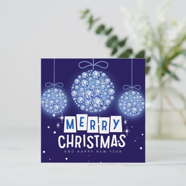 Diamond Christmas Ornament Flat Card (Standing Front)