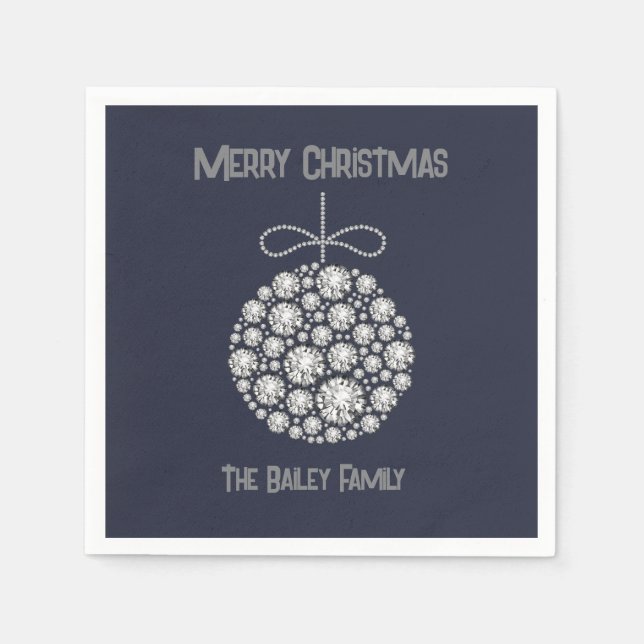 Diamond Christmas Ornament Napkin (Front)