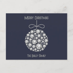 Diamond Christmas Ornaments Holiday Postcard