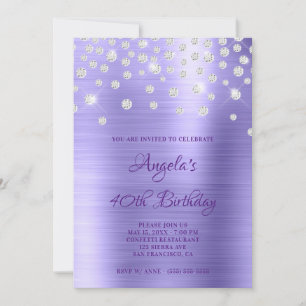 Diamond Confetti Periwinkle Satin Foil Ombre Invitation