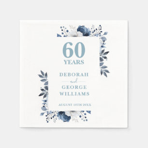 Diamond Country Floral 60th Wedding Anniversary Napkin