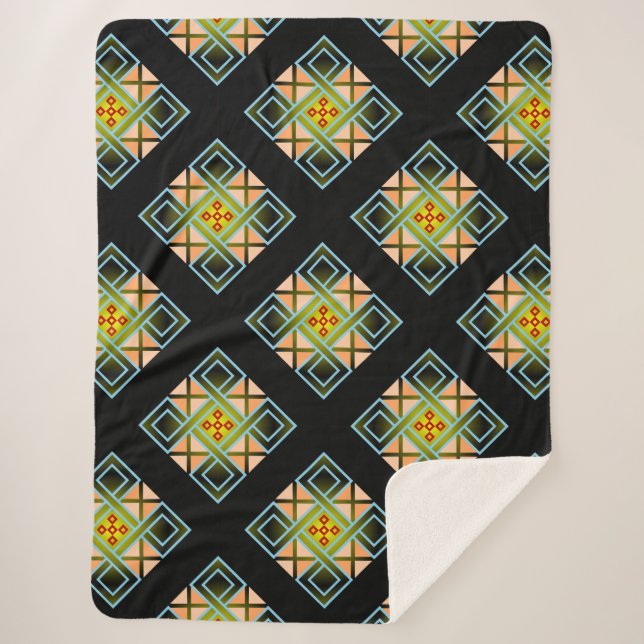 Diamond Crosses Sherpa Blanket (Front)