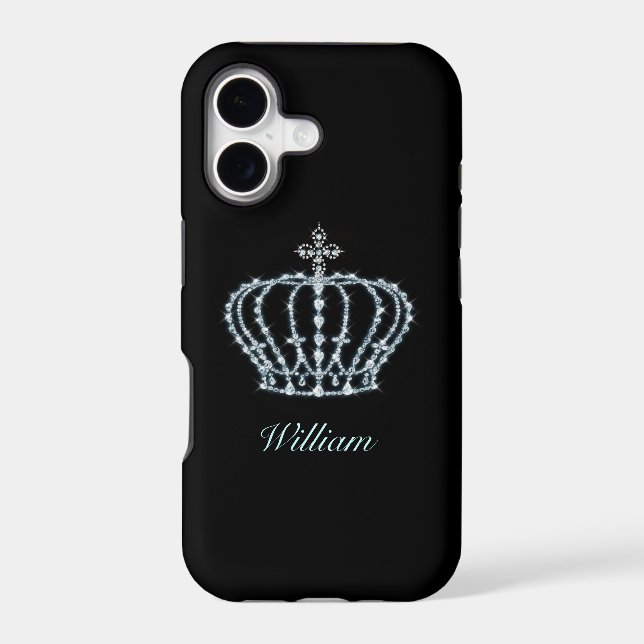 Diamond Crown Customisable  iPhone Case (Back)