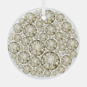 Diamond Crusted Solitaires Glass Tree Decoration
