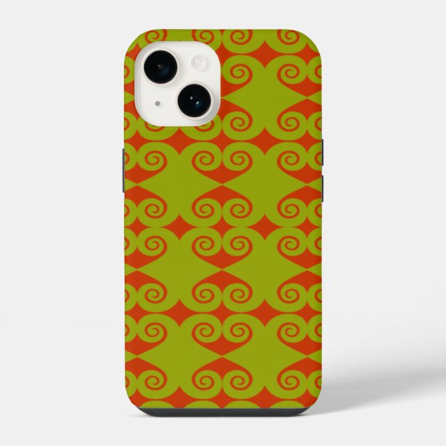Diamond Curl Pattern iPhone Case (Back)