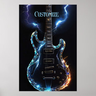 Diamond Cut Electric Guitar Poster