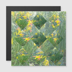 Diamond Cut Yellow Lily Field Geometrical Design,