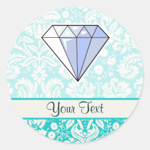 Diamond; Cute Classic Round Sticker